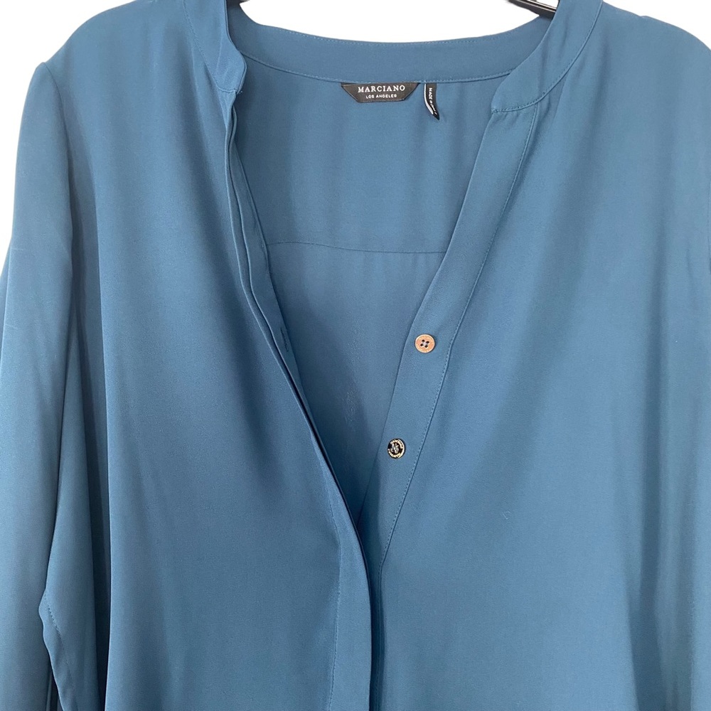 Marciano Teal Classic Tunic Shirt - Size M - Picture 5 of 8